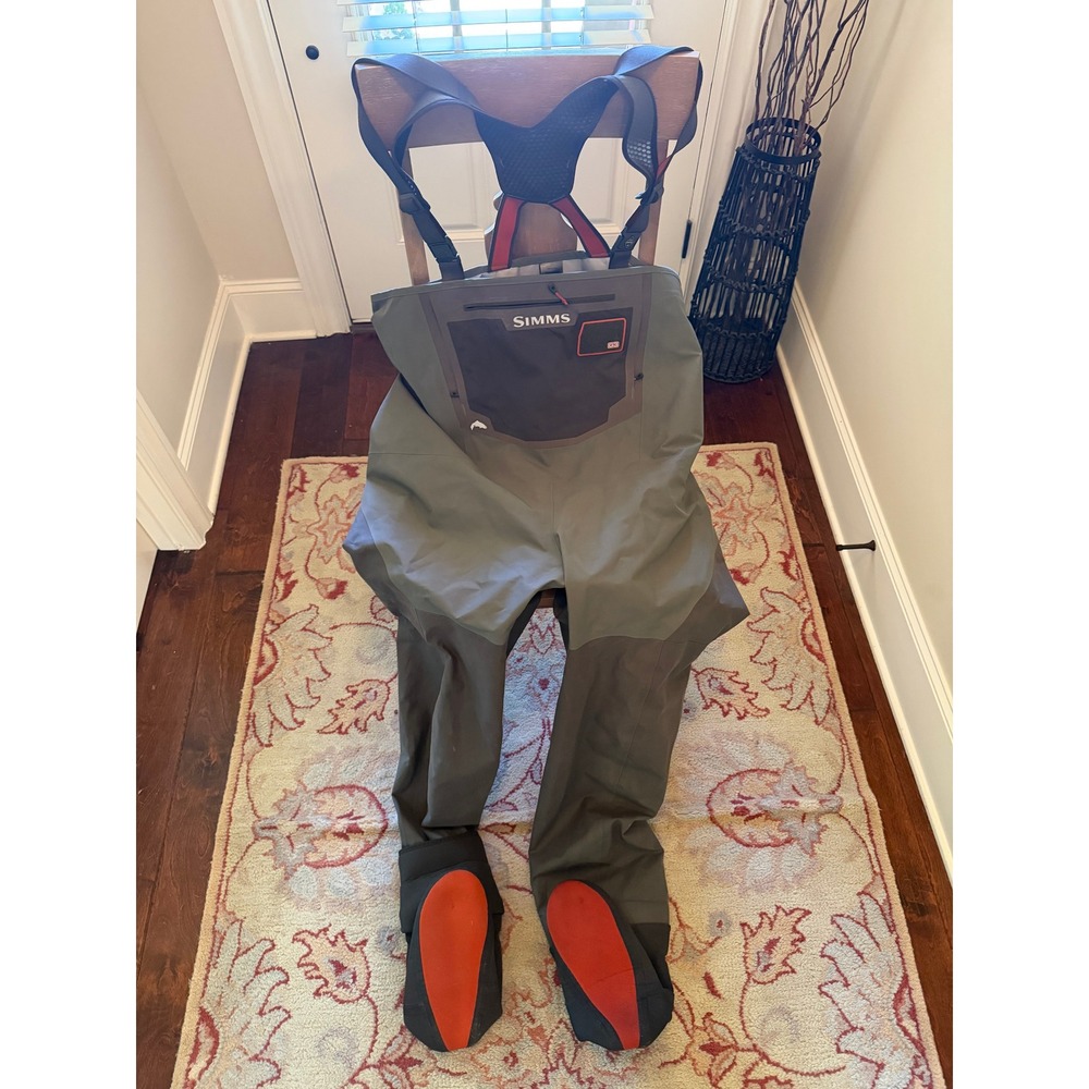 Simms G3 Guide Waders Bibs Mens XXL Grey Gore-Tex Pro Stockingfoot Fishing Bibs